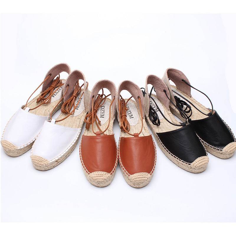 Summer New Breathable Fisherman Women'S Shoes European And American Fashion Baotou Sandals Women'S Espadrille Comfortable Women'S Flat Heels - Mubimart
