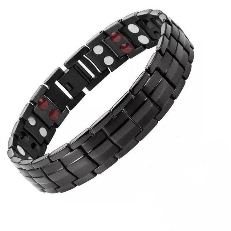 Anion Bracelet 15Mm Detachable Double Row Magnet Anion MenS Bracelet Anion Bracelet 15MM Detachable Double Row Magnet Anion Mens Bracelet - Mubimart