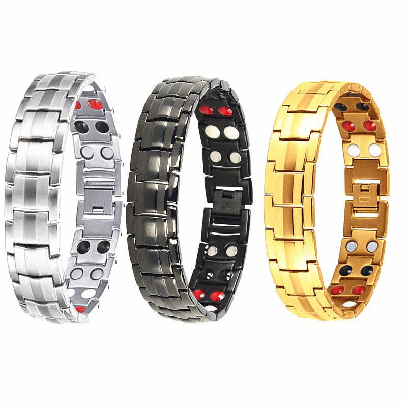 Anion Bracelet 15Mm Detachable Double Row Magnet Anion MenS Bracelet Anion Bracelet 15MM Detachable Double Row Magnet Anion Mens Bracelet - Mubimart