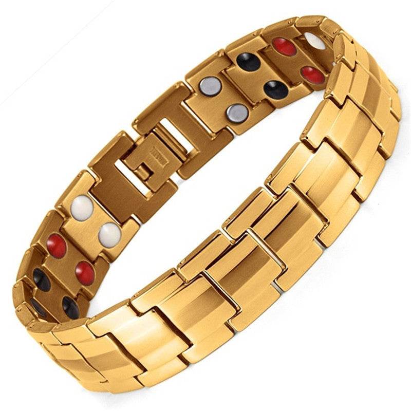 Anion Bracelet 15Mm Detachable Double Row Magnet Anion MenS Bracelet Anion Bracelet 15MM Detachable Double Row Magnet Anion Mens Bracelet - Mubimart