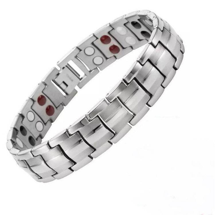 Anion Bracelet 15Mm Detachable Double Row Magnet Anion MenS Bracelet Anion Bracelet 15MM Detachable Double Row Magnet Anion Mens Bracelet - Mubimart