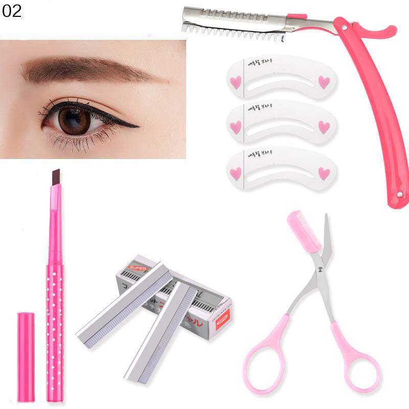 Eyebrow Trimming Eyebrow Knife Shaving Blade Tool Eyebrow Pencil And Eyebrow Clip Holder - Mubimart