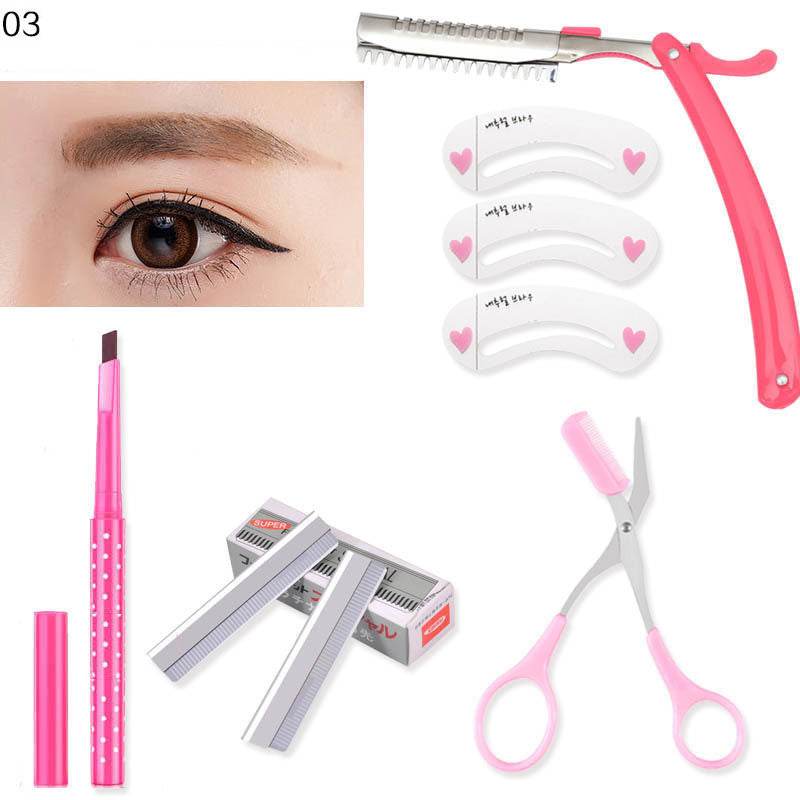 Eyebrow Trimming Eyebrow Knife Shaving Blade Tool Eyebrow Pencil And Eyebrow Clip Holder - Mubimart