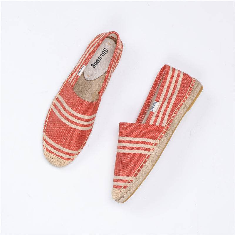 One Legged Straw Espadrilles Fisherman Shoes - Mubimart