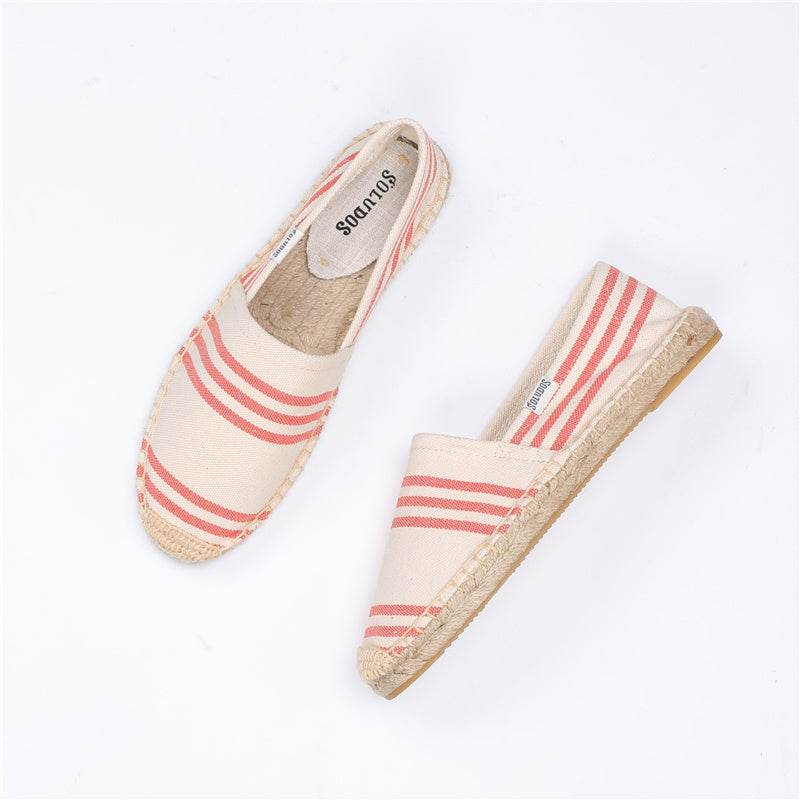 One Legged Straw Espadrilles Fisherman Shoes - Mubimart
