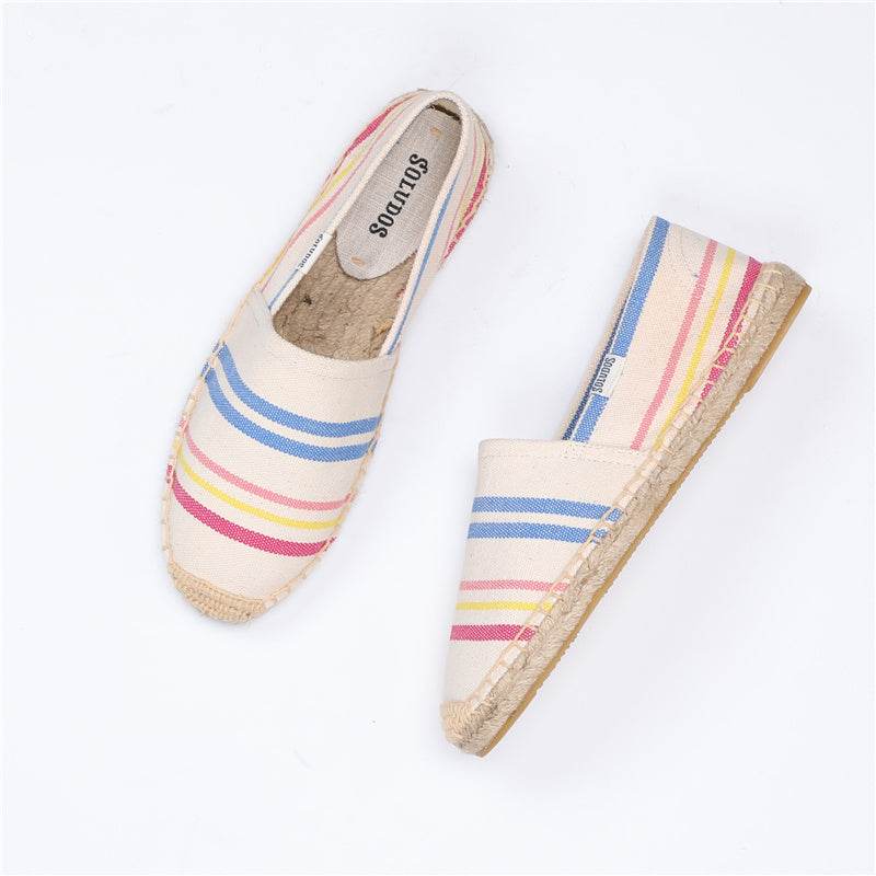 One Legged Straw Espadrilles Fisherman Shoes - Mubimart