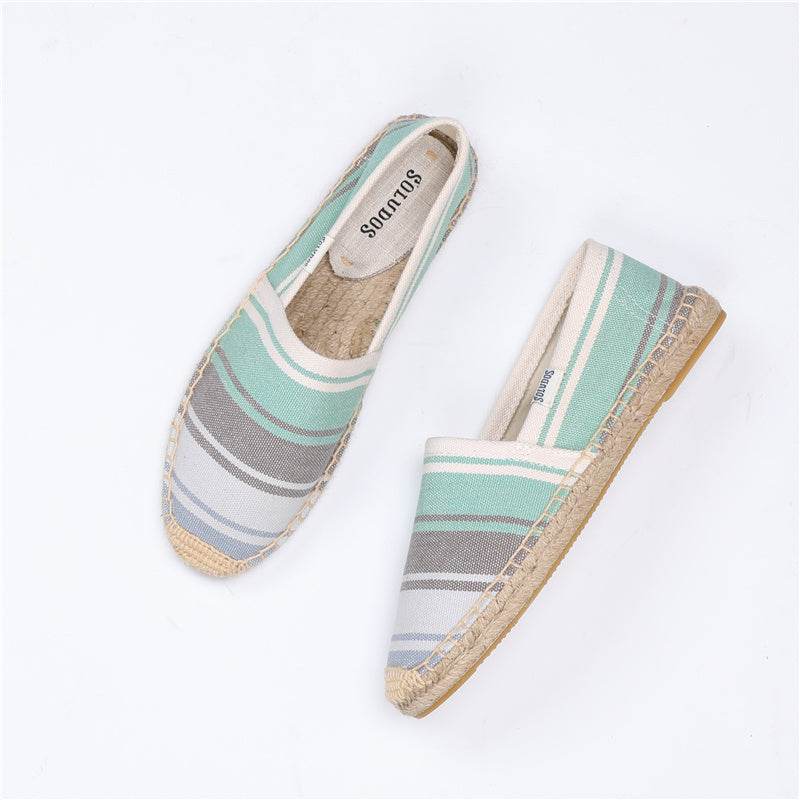 One Legged Straw Espadrilles Fisherman Shoes - Mubimart