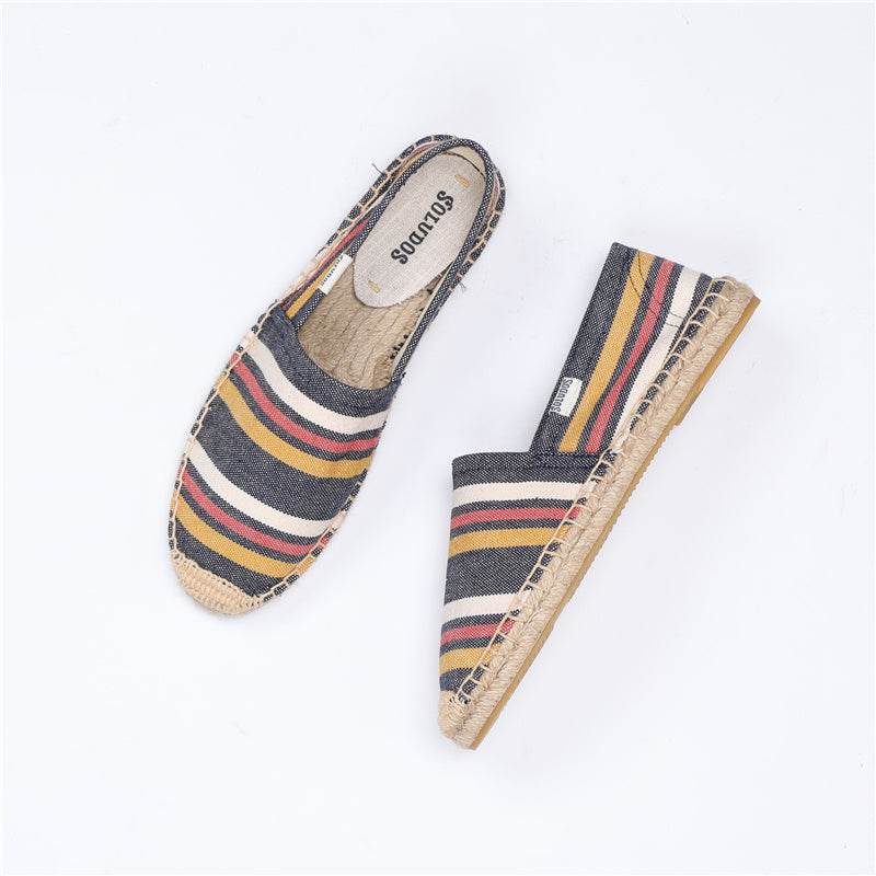 One Legged Straw Espadrilles Fisherman Shoes - Mubimart