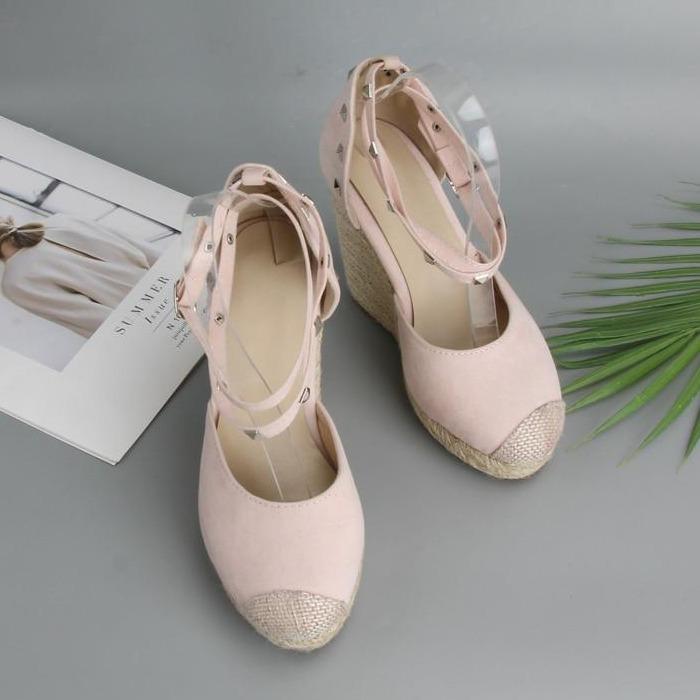 Dames Pumps Schoenen Espadrilles Wedges Platform Enkel Gesp Klinknagel