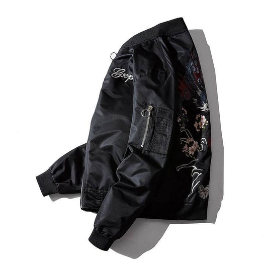 Embroidered Men's Tide Brand Bomber Jacket - Mubimart
