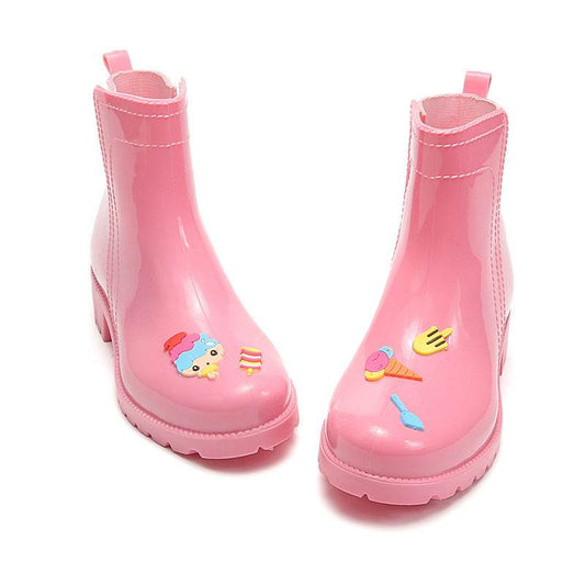 Women's Martin Rain Boots Wear Waterproof Low-Top Rain Boots - Mubimart