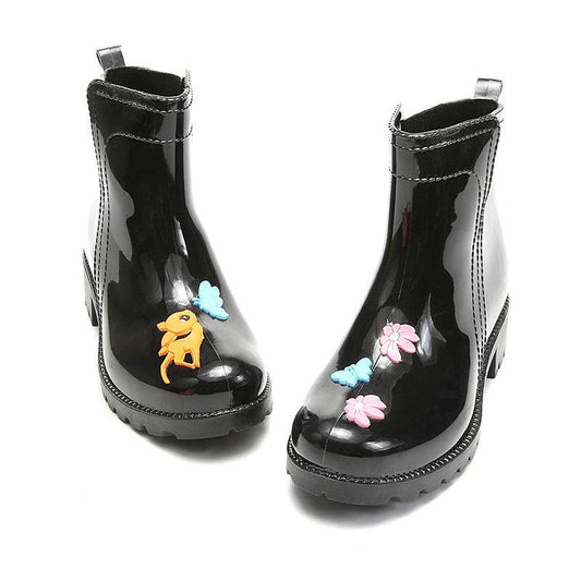 Women's Martin Rain Boots Wear Waterproof Low-Top Rain Boots - Mubimart