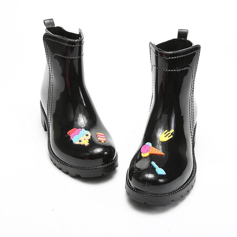 Women's Martin Rain Boots Wear Waterproof Low-Top Rain Boots - Mubimart