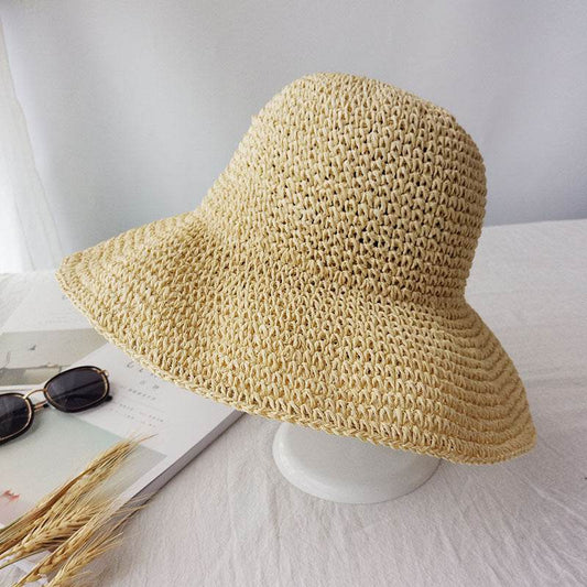 Summer Autumn Hats For Women Retro Flat Drooping Hat - Mubimart