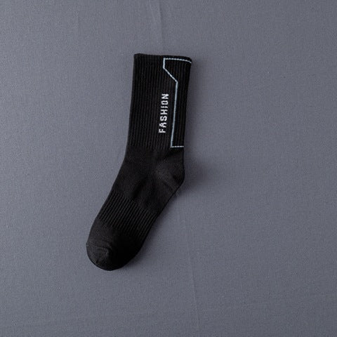 Socks Men'S Stockings Street Men'S Trendy Socks Simple Black And White Tube Socks Sports Socks