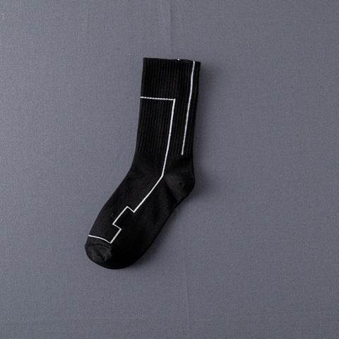 Socks Men'S Stockings Street Men'S Trendy Socks Simple Black And White Tube Socks Sports Socks - Mubimart