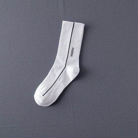 Socks Men'S Stockings Street Men'S Trendy Socks Simple Black And White Tube Socks Sports Socks - Mubimart