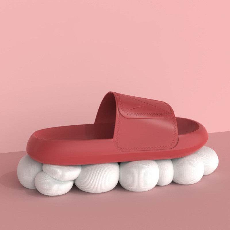Slipper Female Summer Indoor Home Thickened Bottom Anti Slip Net Red Couple Bath Bathroom Home Cool Slipper Male - Mubimart