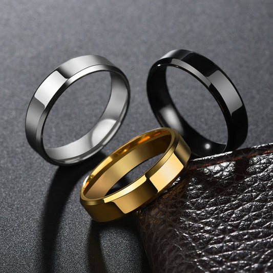 Edelstahlring für Damen und Herren, modisch, goldfarben, Fingerringe, Ehering, Schmuck, Geschenk