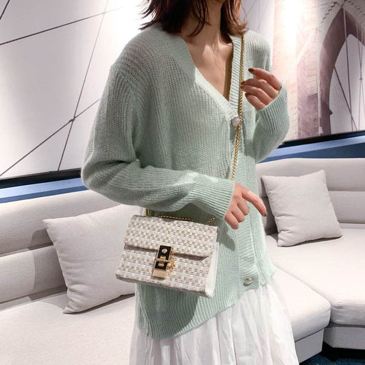 Chain Shoulder Small Bag Women Messenger Bag - Mubimart