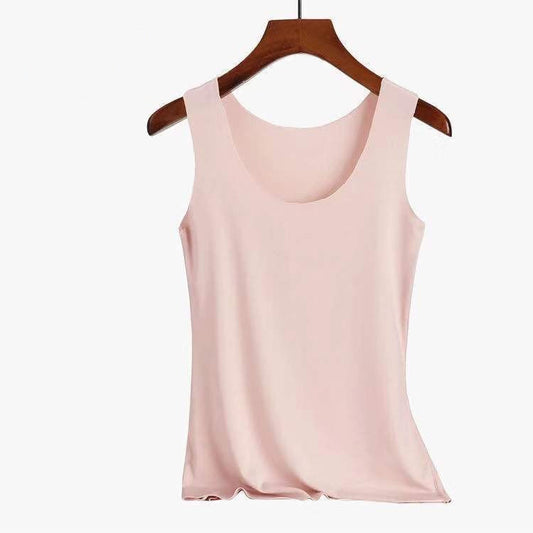 Summer Sexy Top Women O Neck Slim Seamless Tank Tops Soft Viscose Fiber Vogue Sleeveless T shirt Casual Black White Tops - Mubimart - Tank Top 