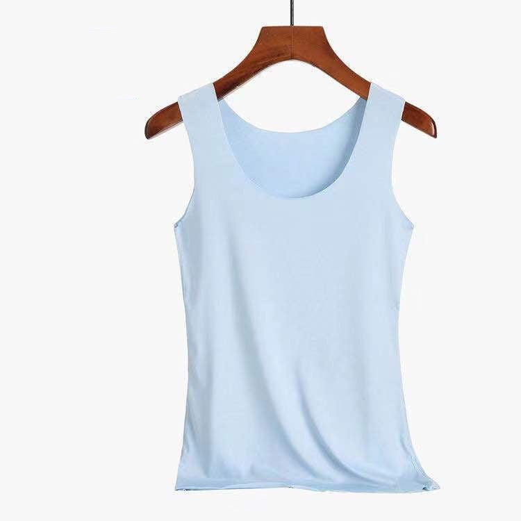 Summer Sexy Top Women O Neck Slim Seamless Tank Tops Soft Viscose Fiber Vogue Sleeveless T shirt Casual Black White Tops - Mubimart -  