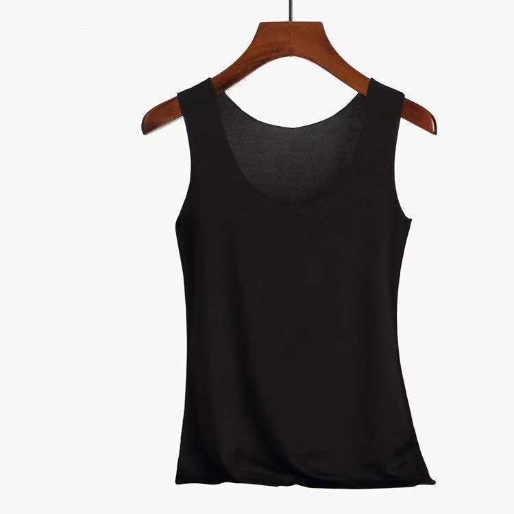 Summer Sexy Top Women O Neck Slim Seamless Tank Tops Soft Viscose Fiber Vogue Sleeveless T shirt Casual Black White Tops - Mubimart -  