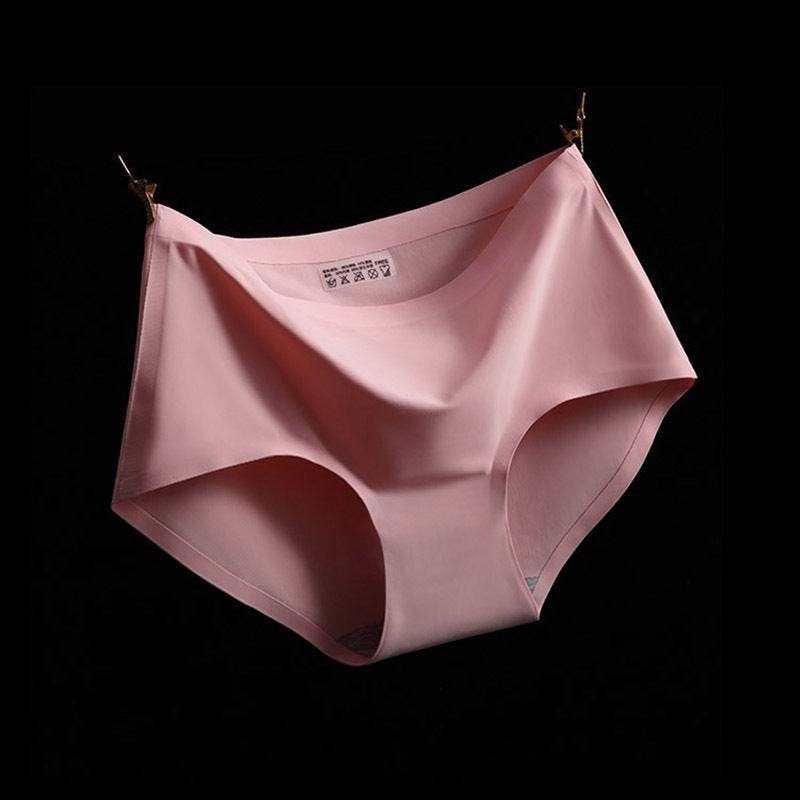 Ice Silk Mid-waist Sexy Seamless Ladies Plus Size Briefs Women - Mubimart