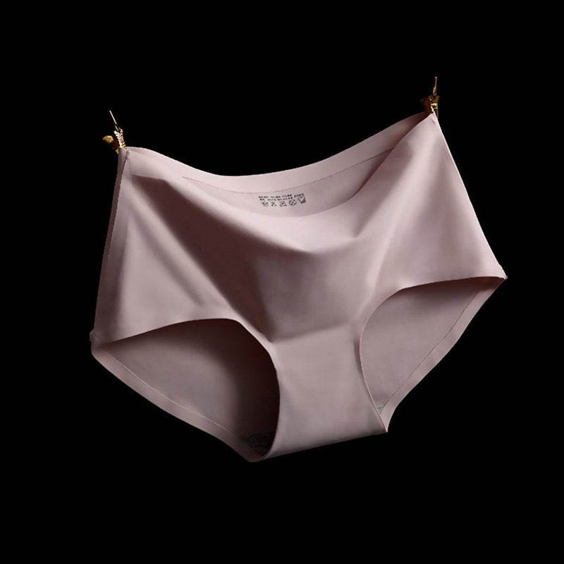 Ice Silk Mid-waist Sexy Seamless Ladies Plus Size Briefs Women - Mubimart