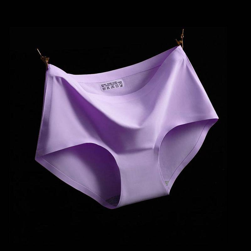 Ice Silk Mid-waist Sexy Seamless Ladies Plus Size Briefs Women - Mubimart