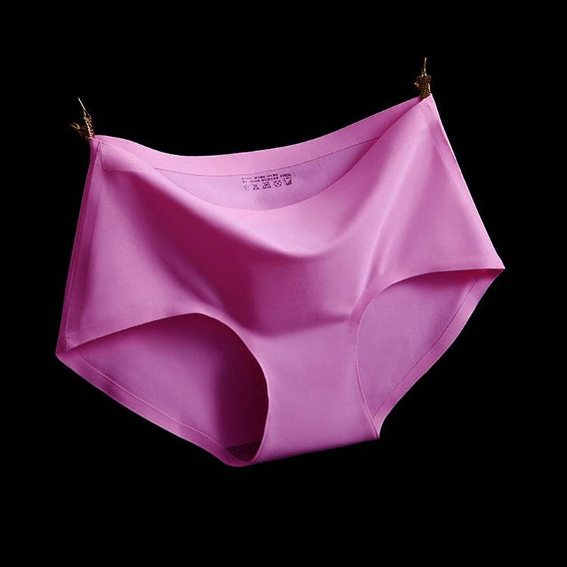 Ice Silk Mid-waist Sexy Seamless Ladies Plus Size Briefs Women - Mubimart