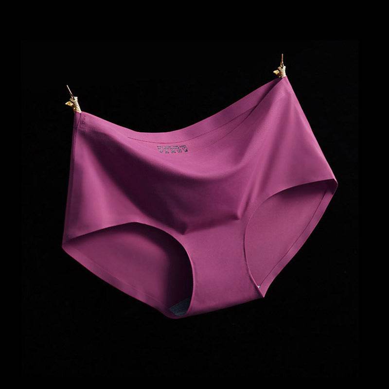 Ice Silk Mid-waist Sexy Seamless Ladies Plus Size Briefs Women - Mubimart