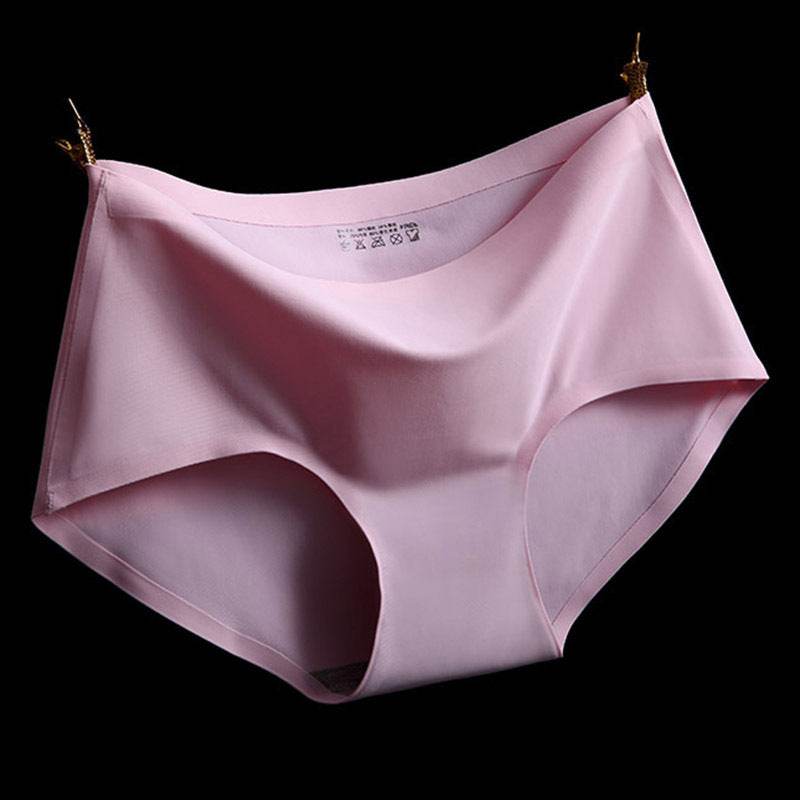 Ice Silk Mid-waist Sexy Seamless Ladies Plus Size Briefs Women - Mubimart