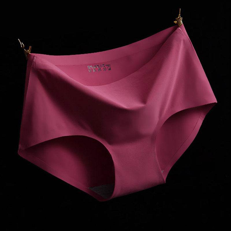 Ice Silk Mid-waist Sexy Seamless Ladies Plus Size Briefs Women - Mubimart