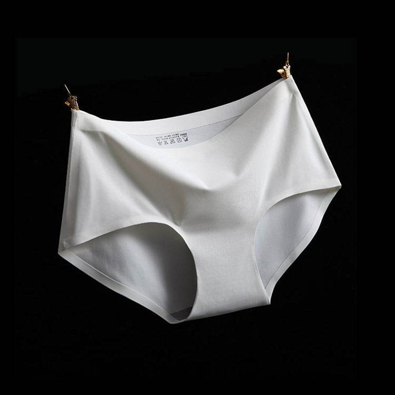 Ice Silk Mid-waist Sexy Seamless Ladies Plus Size Briefs Women - Mubimart