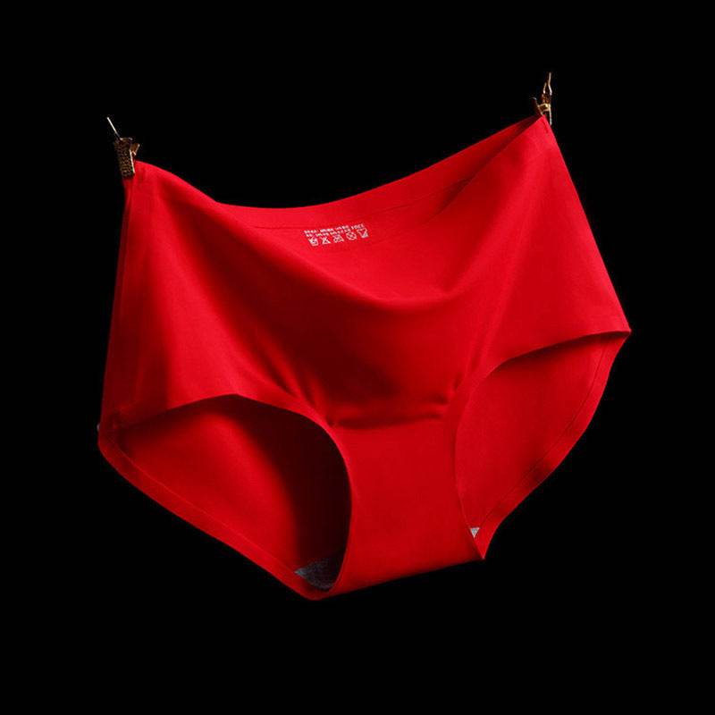 Ice Silk Mid-waist Sexy Seamless Ladies Plus Size Briefs Women - Mubimart