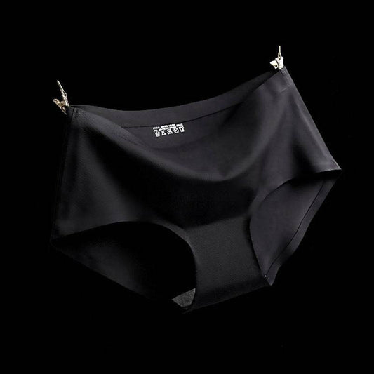 Ice Silk Mid-waist Sexy Seamless Ladies Plus Size Briefs Women - Mubimart