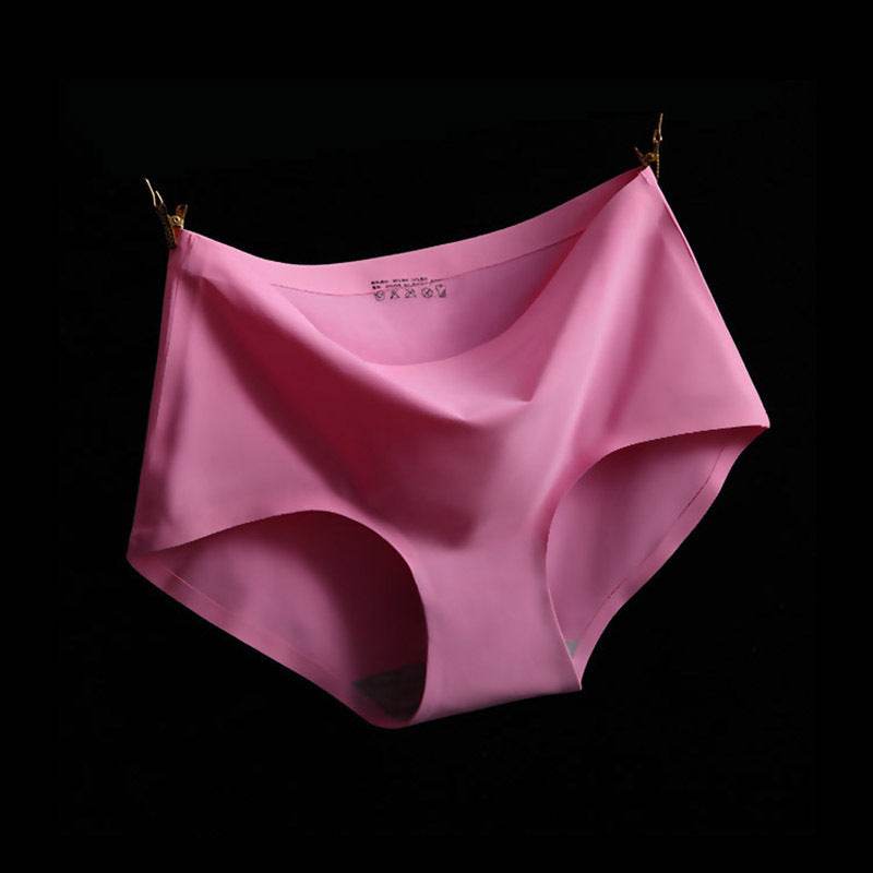 Ice Silk Mid-waist Sexy Seamless Ladies Plus Size Briefs Women - Mubimart