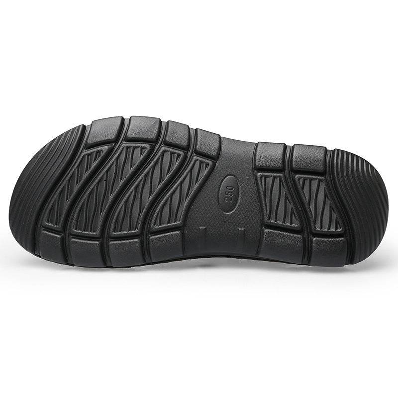 Large Size Sandals Men'S Leather Breathable Soft Leather Soft Sole Thick Bottom 37 Yards 45 Yards 46 Yards 47 Yards Beach Shoes Men - Mubimart
