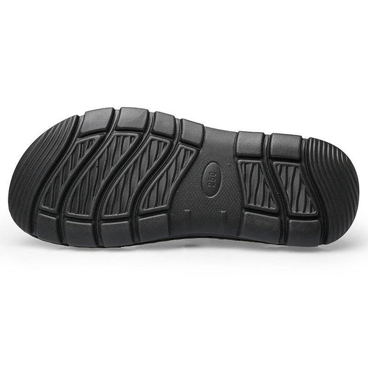 Large Size Sandals Men'S Leather Breathable Soft Leather Soft Sole Thick Bottom 37 Yards 45 Yards 46 Yards 47 Yards Beach Shoes Men - Mubimart