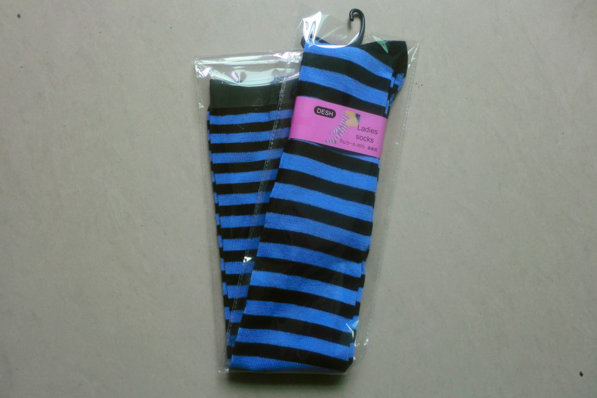 Pure Cotton Over-The-Knee Long Socks, Colorful Striped Base Socks, Pure Campus Style, High-Top Long Socks - Mubimart -  