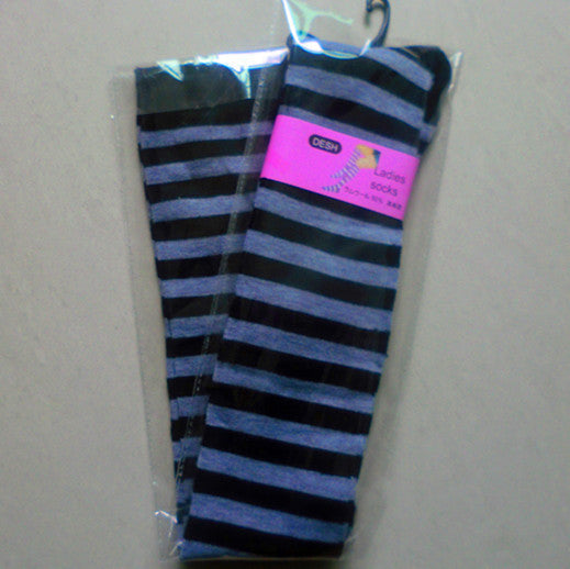 Pure Cotton Over-The-Knee Long Socks, Colorful Striped Base Socks, Pure Campus Style, High-Top Long Socks - Mubimart -  