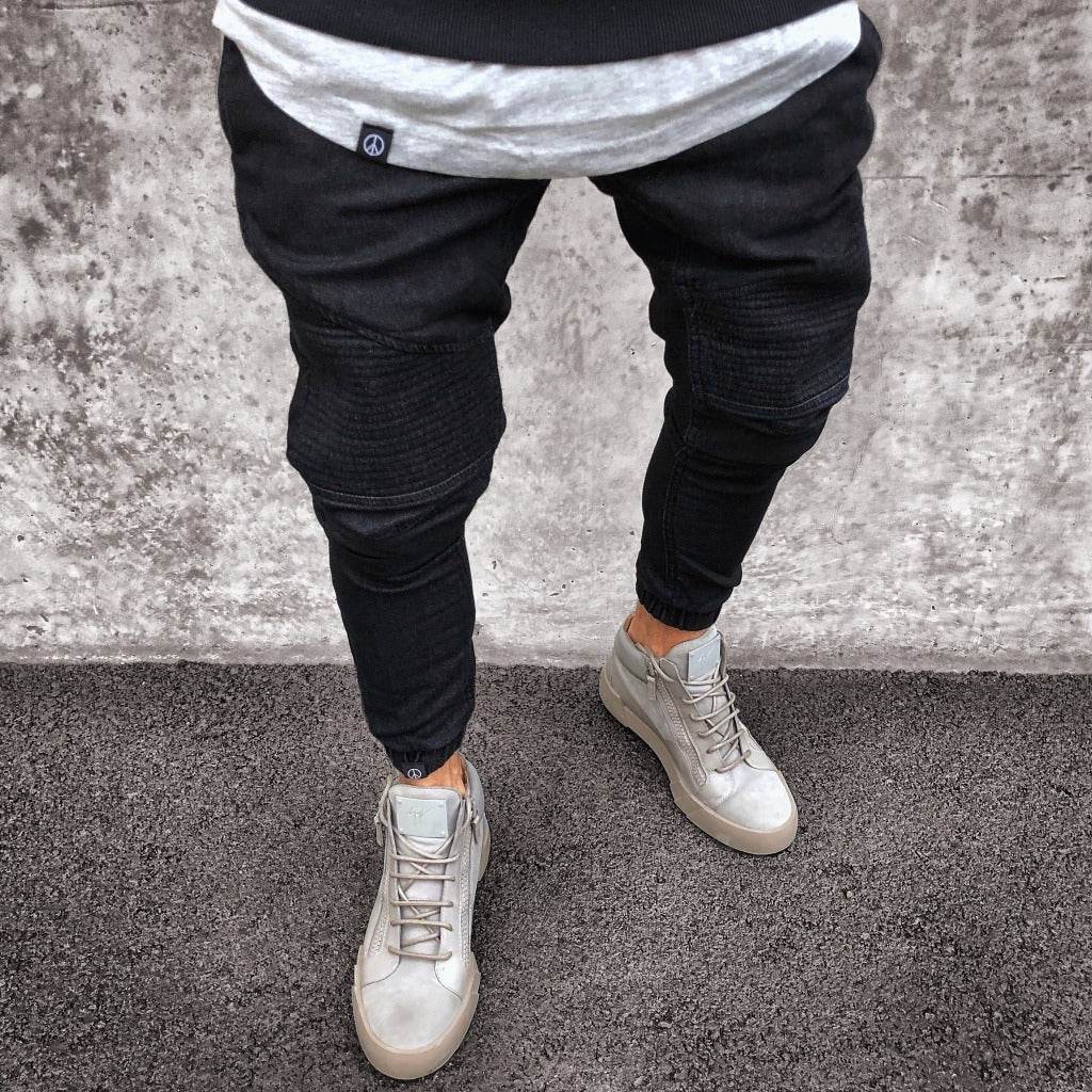 Jeans Men's Explosive Fashion Light Blue Skinny - Mubimart