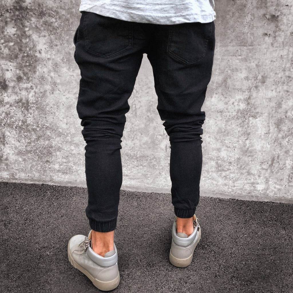 Jeans Men's Explosive Fashion Light Blue Skinny - Mubimart