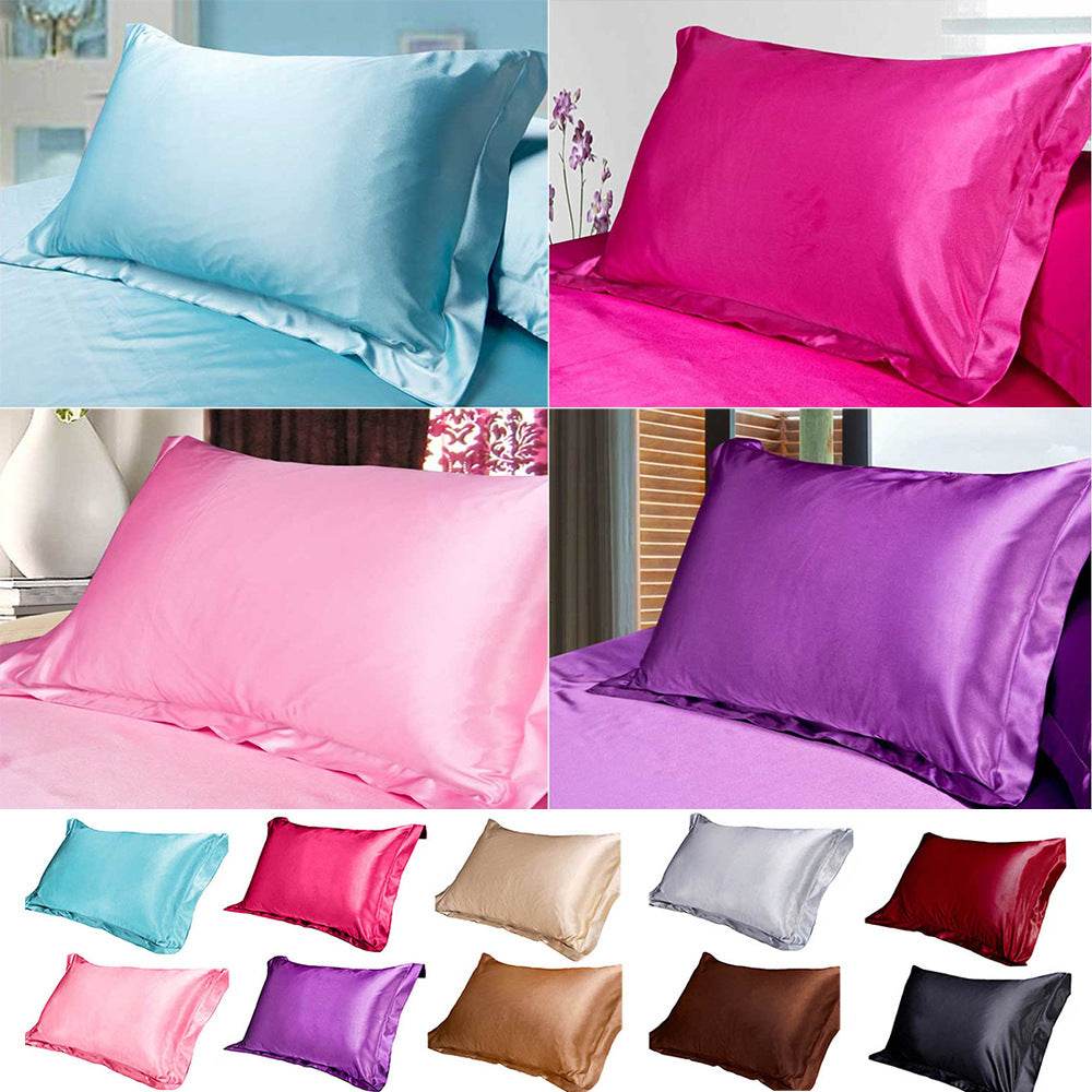 Pure Emulation Silk Satin Pillowcase Comfortable Pillowcase - Mubimart