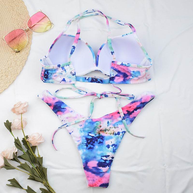 Split Hard Bag Swimsuit Women Gradient Sexy Hard Bag Bikini - Mubimart