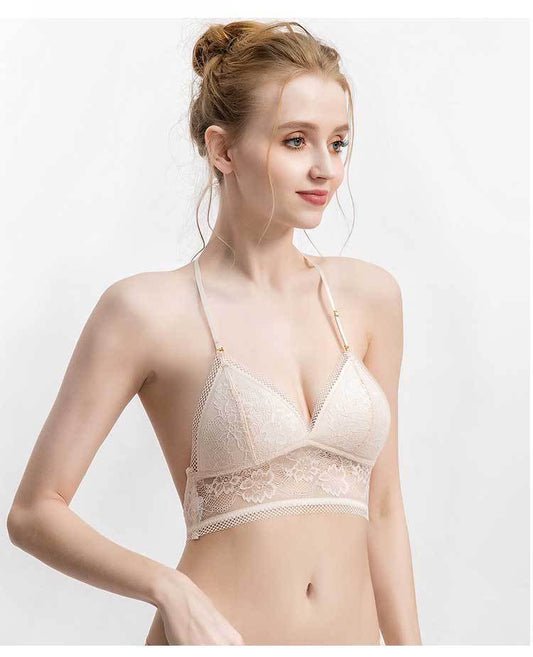 Spring And Summer Ultra-Thin Underwear Women'S Halter Neck Bra U-Shaped Big Backless Strapless Bra - Mubimart