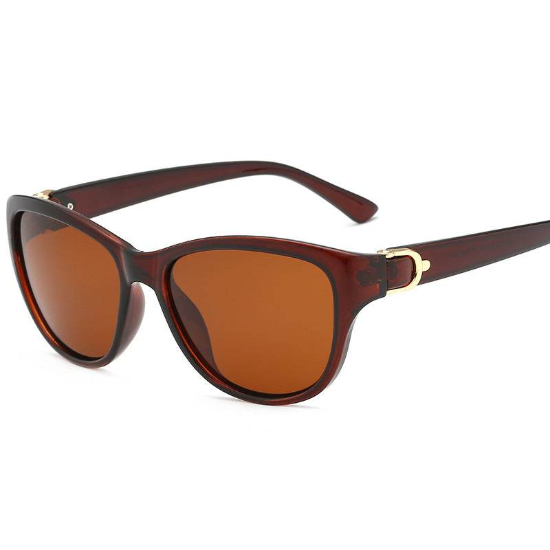 Metal Hybrid Polarized Sunglasses Retro Sunglasses - Mubimart