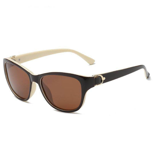 Metal Hybrid Polarized Sunglasses Retro Sunglasses - Mubimart