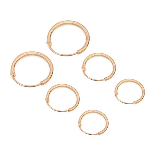 Vintage Glossy Geometry Round Circle Black Gold Silver Color Earrings for Women Kolczyki Damskie Hoop Earring Pendientes Mujer - Mubimart